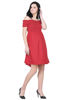 Right hand side view-Dark Red Mini Dress
