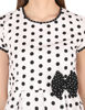 zoom view-White Dresses with Black Polka Dots 