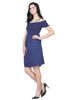 Left hand  side view-  Navy Blue and White Polka Dot Dress