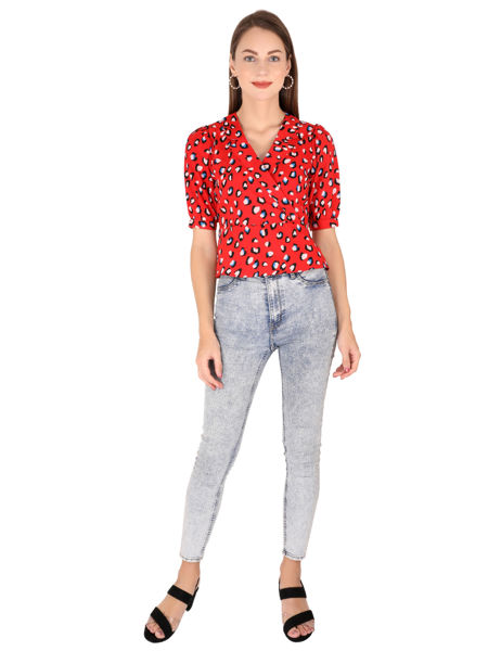 Red Floral Crop Top .bhfashion.in