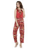 Front view-Orange Floral Jumpsuit