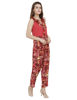 Right hand side view-Orange Floral Jumpsuit