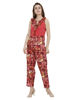 Left hand side view-Orange Floral Jumpsuit